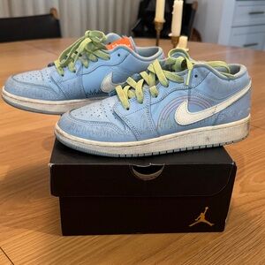 Nike Air Jordan Low Light Blue with Green Accents